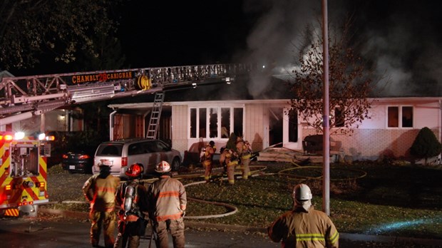 Incendie accidentel sur de Carillon, à Chambly
