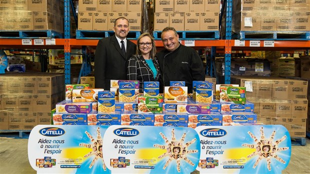 L'entreprise Catelli remet près de 33 000 portions de pâtes à Moisson Rive-Sud
