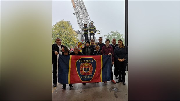 Quatre participants à la journée Pompiers d’un jour de Chambly