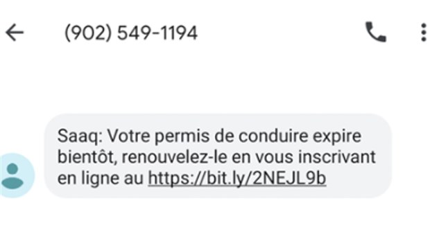 Avertissement contre une tentative d'hameçonnage 